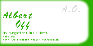 albert off business card